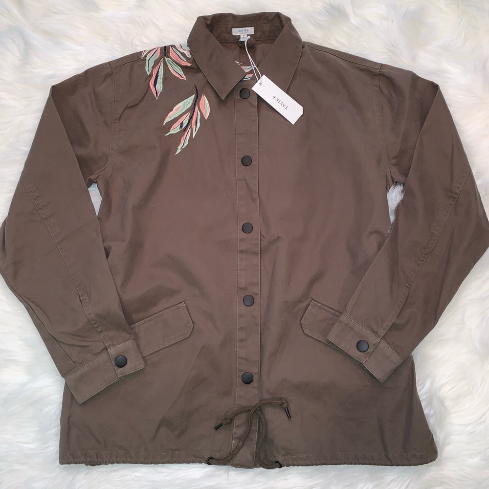 Tavik Olive Green Join Forces Embroidered Utility Army Jacket NWT Size Small